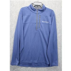 Vineyard Vines Mens XL The Shep Shirt Deep Bay Blue Pullover 1/4 Zip